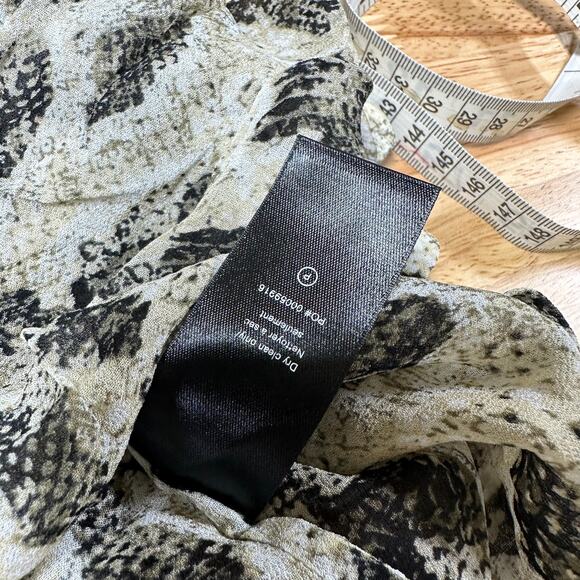 Rag & Bone NWT Yuni Snake Print Blouse Light Green Size XXS Sheer Long Sleeve - Picture 10 of 12